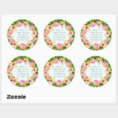 Wreater Flowers Greenery Floral Religious Gift Art Ronde Sticker (Vel)
