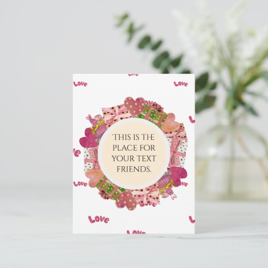 Wreater Funny Love Valentijn waterverf Briefkaart (Staand voorkant)