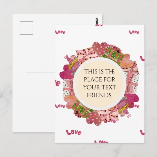 Wreater  Funny Love Valentijn waterverf Briefkaart (Voorkant / Achterkant)