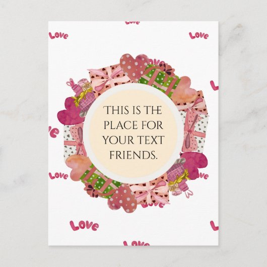 Wreater  Funny Love Valentijn waterverf Briefkaart (Voorkant)