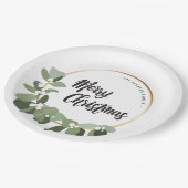 Wreater Green FAMILY Merry Kerstfeestdag Papieren Bordje (Gekanteld)