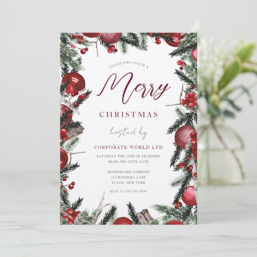 Wreater Kantoor Kerstfeest Champagne Shimmer Kaart (Staand voorkant)