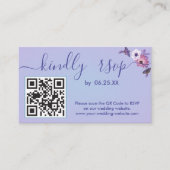 Wreater legant Wedding RSVP Floral met QR-code Informatiekaartje (Voorkant)