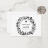 Wreater Lijst na begrafenis Hartelijk dank Notitiekaartje (Voorkant / Achterkant in situ)