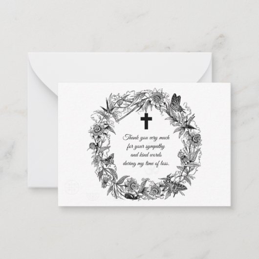 Wreater Lijst na begrafenis Hartelijk dank Notitiekaartje (Voorkant)