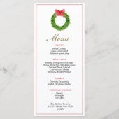 Wreater met het menu voor het avondeten van kerst (Voorkant)