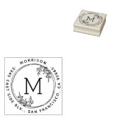 Wreater Monogram Familienaam Ronde Return Adres Rubberstempel (Gestempeld)