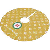 Wreater Monogram Jouw naam Gold en witte sneeuwvlo Kerstboom Rok (Gekanteld)