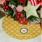 Wreater Monogram Jouw naam Gold en witte sneeuwvlo Kerstboom Rok