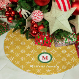 Wreater Monogram Jouw naam Gold en witte sneeuwvlo Kerstboom Rok
