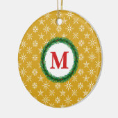 Wreater Monogram Jouw naam White Snowflakes Gold Keramisch Ornament (Links)