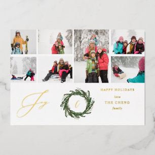 Wreater Monogram Joy Rustic 7 Foto Folie Uitnodiging