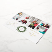 Wreater Monogram Joy Rustic 7 Foto Folie Uitnodiging (Gedraaid)