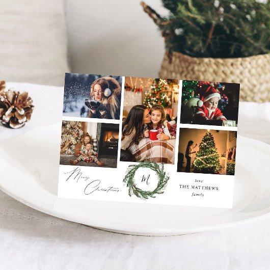 Wreater Monogram Rustic 5 Foto Merry Kerstmis