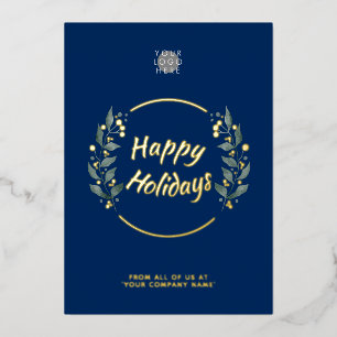 Wreater Navy Blue Business Feestdagen Gold Foil Ka Folie Uitnodiging