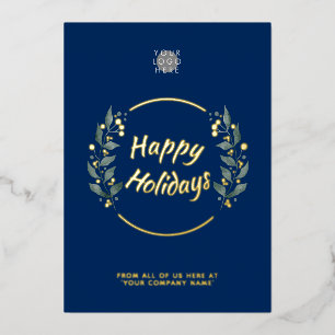 Wreater Navy Blue Business Feestdagen Gold Foil Ka Folie Uitnodiging