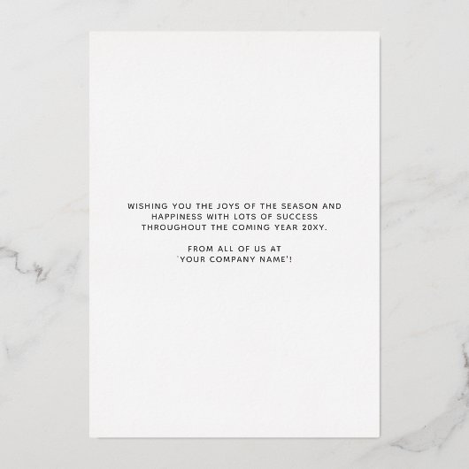 Wreater Navy Blue Business Holiday Silver Foil Kaa Folie Uitnodiging (Achterkant)