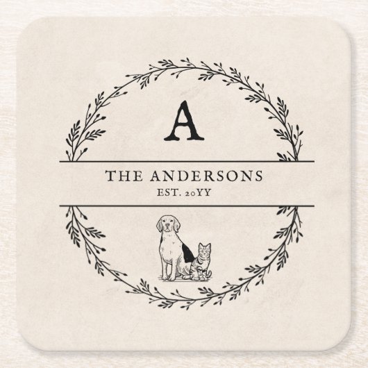 Wreater Pas getrouwd Persoonlijk cadeaumonogram Kartonnen Onderzetters (Voorkant)