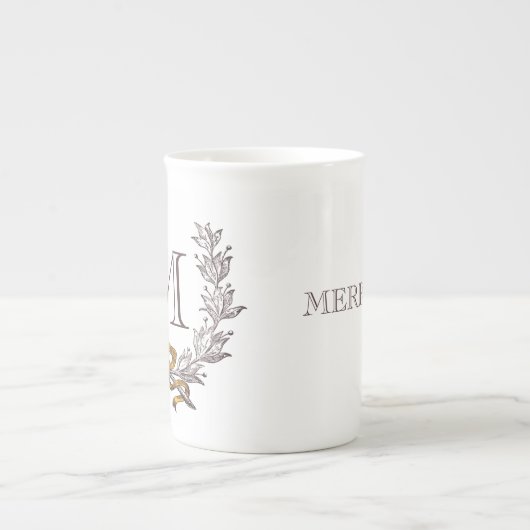 Wreater Persoonlijk Monogram Initiaal Porselein Kop (Voorkant)