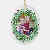 Wreatfoto-kerstversiering Keramisch Ornament (Rechts)