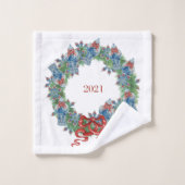 Wreath 2021 met kerst Ginger Jar  Bad Handdoek (Wasdoekje)