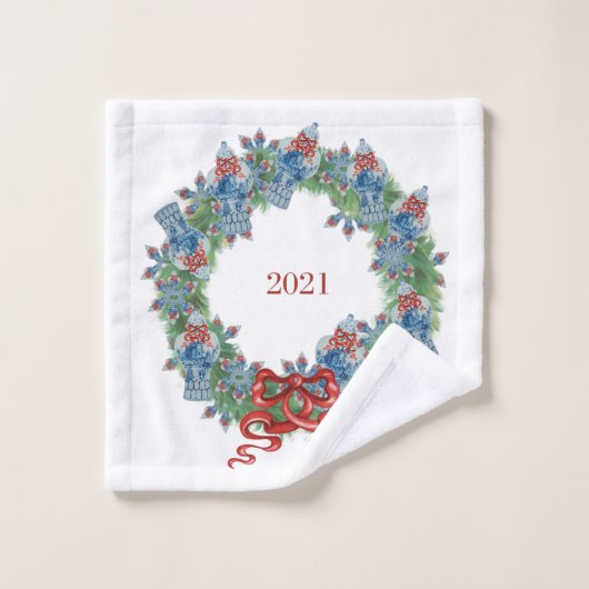 Wreath 2021 met kerst Ginger Jar  Bad Handdoek (Wasdoekje)