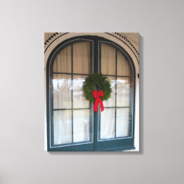Wreath and Gingerbroodoorway - Martha's Vineyard Canvas Afdruk