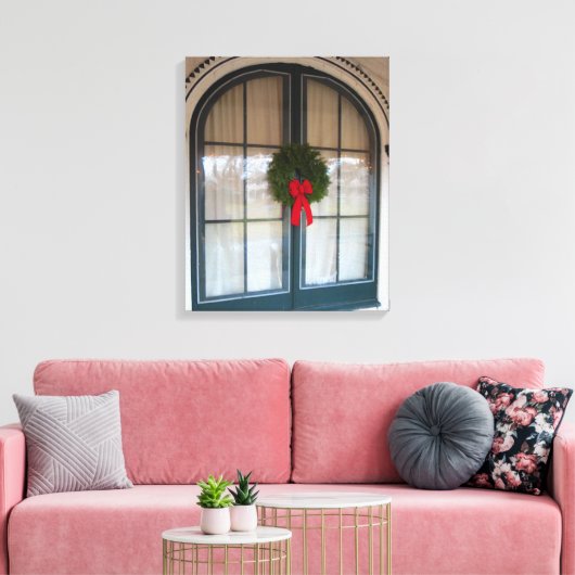 Wreath and Gingerbroodoorway - Martha's Vineyard Canvas Afdruk (Insitu (Woonkamer))