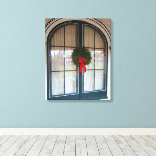 Wreath and Gingerbroodoorway - Martha's Vineyard Canvas Afdruk (Insitu (Houten vloer))