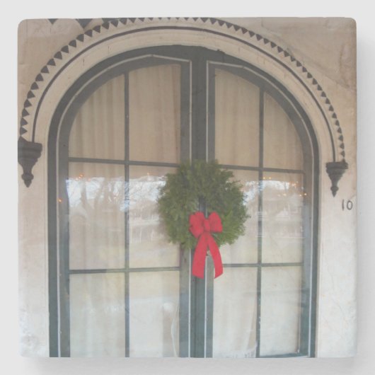 Wreath and Gingerbroodoorway - Martha's Vineyard Stenen Onderzetter (Voorkant)