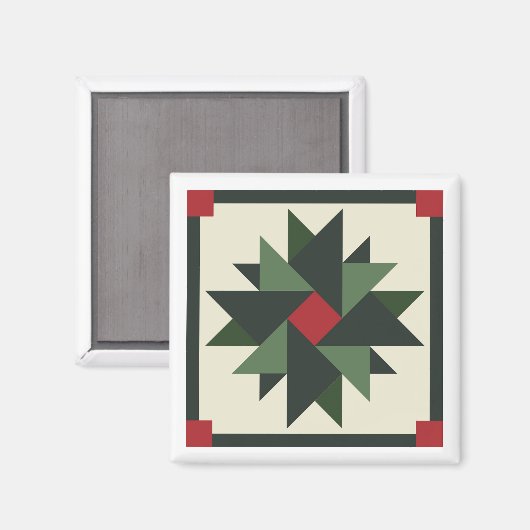 Wreath Barn Quilt Magnet (Voorkant / Achterkant)