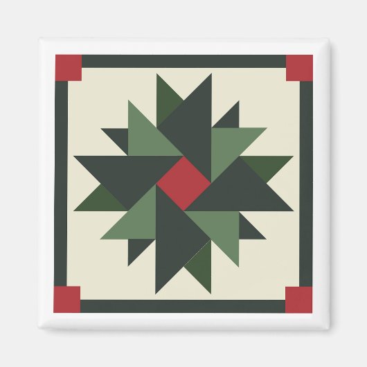 Wreath Barn Quilt Magnet (Voorkant)