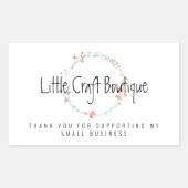 Wreath Bedankt voor het ondersteunen van mijn klei Rechthoekige Sticker (Voorkant)