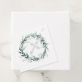 Wreath Blue Cross Communision Baptism Christening Bedankjes Labels (In situ)