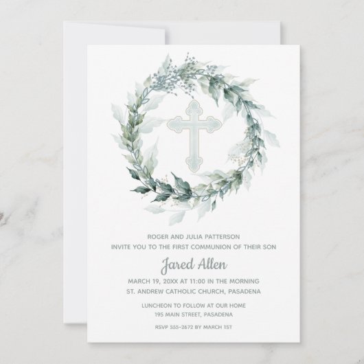 Wreath Blue Cross First Communication (Voorkant)