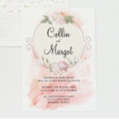 Wreath Blush Pink Wedding Invitation Aankondiging