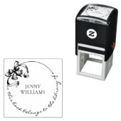  Wreath Bow Custom Name Library Boeken Zelfinktende Stempel (In situ)