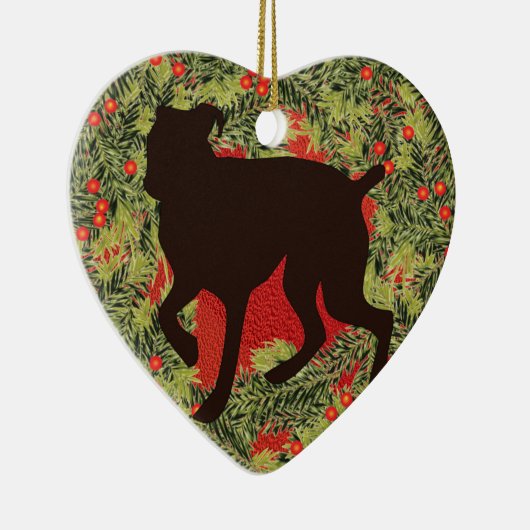 Wreath Boxer Keramisch Ornament (Rechts)