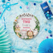 Wreath Cheetah Print Safari Birthday Party Papieren Bordje (Feest)