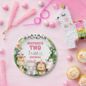 Wreath Cheetah Print Safari Birthday Party Papieren Bordje (Feest)