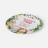 Wreath Cheetah Print Safari Birthday Party Papieren Bordje (Gekanteld)
