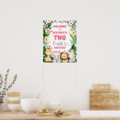 Wreath Cheetah Print Safari Birthday Welcome Sign (Keuken)