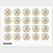 Wreath Chickadee Kerst sticker (Vel)