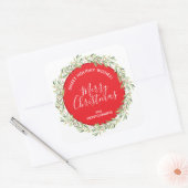 Wreath Christmas Homemade Holiday Baking Vierkante Sticker (Envelop)