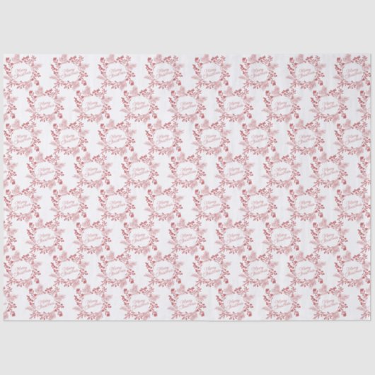 Wreath Christmas Tissue Paper – Elegant Wrap Tissuepapier (Voorkant)