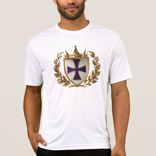 Wreath Crest Shield Activewear T-shirt (Voorkant)