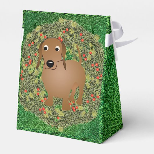 Wreath Dachshund Bedankdoosjes (Achterkant)