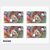 Wreath decorating rechthoekige sticker (Vel)