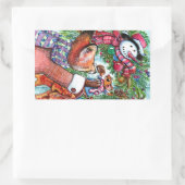 Wreath decorating rechthoekige sticker (Tas)