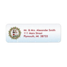 Wreath- en Santa Wreath-adreslabel